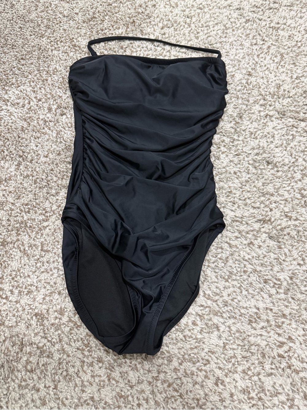 J Crew Classic Black Ruched One-Piece Swimsuit (size 4)